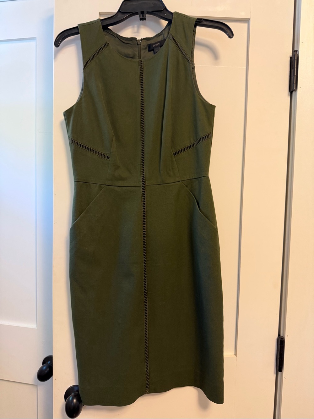 J. Crew Olive Green Midi Sheath Dress